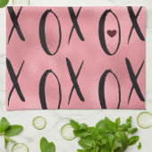 XOXO Heart Pink Glam Theedoek (Gevouwen)