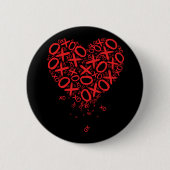 XOXO Heart Ronde Button 5,7 Cm (Voorkant)