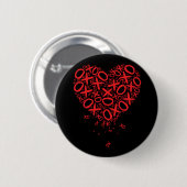 XOXO Heart Ronde Button 5,7 Cm (Voorkant /achterkant)