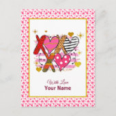 XOXO Heart Schattige & speels Briefkaart (Voorkant)