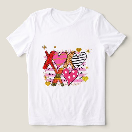 XOXO Heart Schattige & speels Tri-Blend Shirt (Design voorkant)
