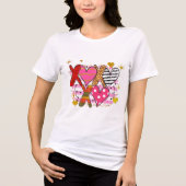 XOXO Heart Schattige & speels Tri-Blend Shirt (Voorkant)