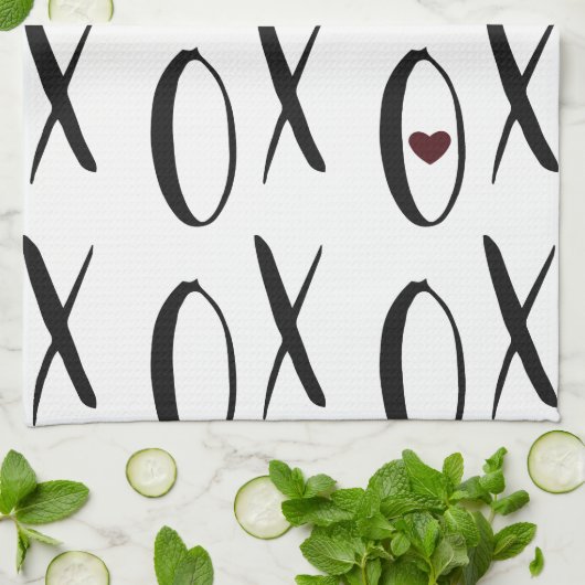 XOXO Heart Theedoek (Gevouwen)