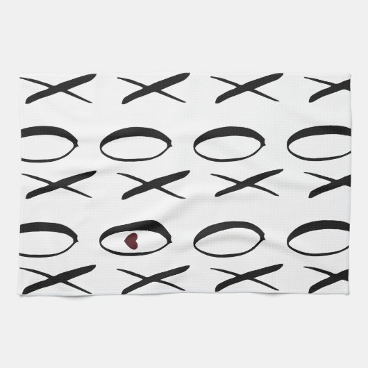 XOXO Heart Theedoek (Horizontaal)