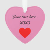 XOXO HEART Valentijn personaliseren Ornament (voorkant)
