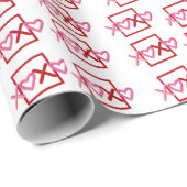 XOXO Heart Valentines Day Love Wrapping Paper Cadeaupapier (Rol Hoek)