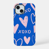 XOXO Hearts iPhone 15 Case (Achterkant)