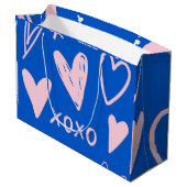 XOXO Hearts Large Gift Bag  Groot Cadeauzakje (Achterkant Gekanteld)