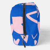 XOXO Hearts Makeup Bag – Cute Blue & Pink Pouch Toilettasje (Rechts)