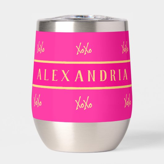 XOXO Hot Pink gepersonaliseerd (Voorkant)