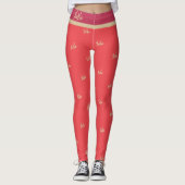 XOXO Hot Pink Red Gold Typografie Cute Leggings (Voorkant)