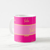 XOXO Hot Pink Typografie Koffiemok (Voorkant links)