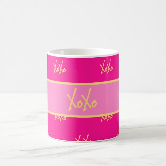 XOXO Hot Pink Typografie Koffiemok (Center)
