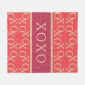 XOXO | Hot-roze rode gouden typografie Fleece Deken (Voorkant (Horizontaal))