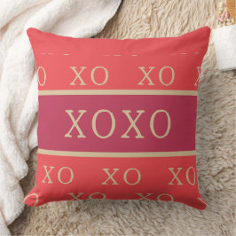 XOXO | Hotroze Red Gold Typografie Kussen