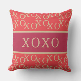 XOXO | Hotroze Red Gold Typografie Kussen