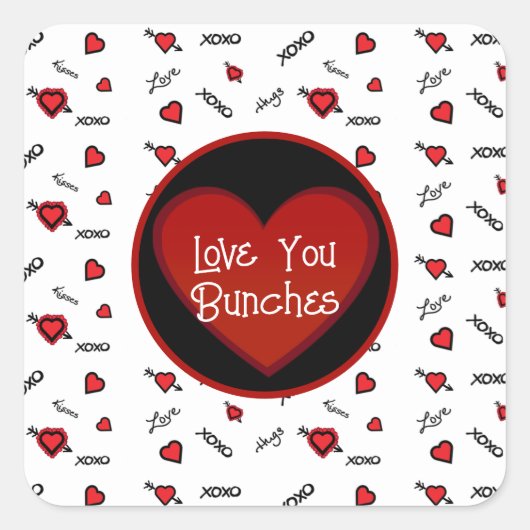XOXO houdt van je Bunches Vierkante Sticker (Voorkant)