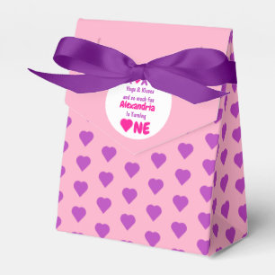 XOXO Hugs en Kisses 1ste verjaardag Bedankdoosjes