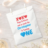 XOXO Hugs en Kisses 1ste verjaardag Bedankzakje (Geknipt)