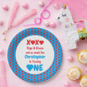 XOXO Hugs en Kisses 1ste verjaardag Papieren Bordje (Feest)