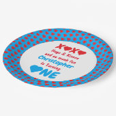 XOXO Hugs en Kisses 1ste verjaardag Papieren Bordje (Gekanteld)