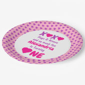 XOXO Hugs en Kisses 1ste verjaardag Papieren Bordje (Gekanteld)