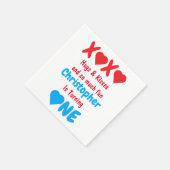 XOXO Hugs en Kisses 1ste verjaardag Servet (Hoek)