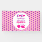 XOXO Hugs en Kisses 1ste verjaardag Spandoek (Horizontaal)