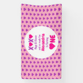 XOXO Hugs en Kisses 1ste verjaardag Spandoek (Verticaal)