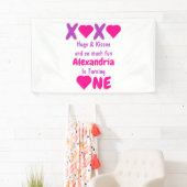 XOXO Hugs en Kisses 1ste verjaardag Spandoek (Insitu)