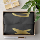 XOXO Hugs en Kisses Faux Gold Typography Black Tissuepapier (Geschenk)