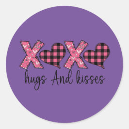 Xoxo Hugs en Kisses Ronde Sticker