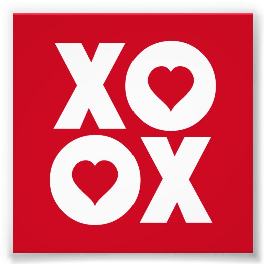 XOXO Hugs en Kisses Valentijnsdag Foto Afdruk (Voorkant)