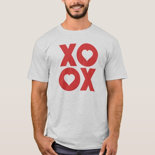 XOXO Hugs en Kisses Valentijnsdag T-shirt (Voorkant)