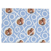 XOXO Hugs & Kisses 2 Photo Blue Brush Script Groot Cadeauzakje (Achterkant)