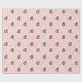 XOXO Hugs & Kisses 2 Photo Pink Brush Script Cadeaupapier (Vlak)