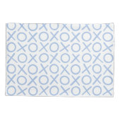 XOXO Hugs & Kisses Blue White Modern Pattern Kussensloop (Achterkant)