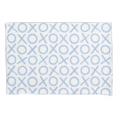 XOXO Hugs & Kisses Blue White Modern Pattern Kussensloop (Voorkant)