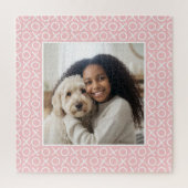 XOXO Hugs & Kisses Custom Photo Pastel Pink Modern Legpuzzel (Verticaal)