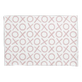 XOXO Hugs & Kisses Dusty Pink White Modern Pattern Kussensloop (Voorkant)
