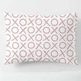 XOXO Hugs & Kisses Dusty Pink White Modern Pattern Kussensloop