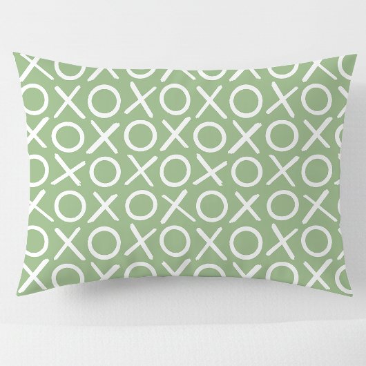 XOXO Hugs & Kisses Green Cute Modern Pattern Kussensloop