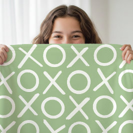 XOXO Hugs & Kisses Green Stylish Modern Pattern Fleece Deken