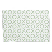 XOXO Hugs & Kisses Green White Modern Pattern Kussensloop (Voorkant)
