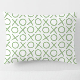 XOXO Hugs & Kisses Green White Modern Pattern Kussensloop