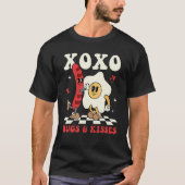 XOXO Hugs & Kisses Hot Dog Omelet Groovy Valenti T-shirt (Voorkant)