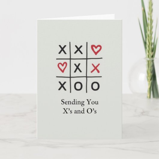 Xoxo Hugs Kisses Love Game Card Kaart (Voorkant)