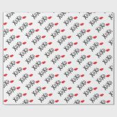 XoXo-Hugs-Kisses-met-Rode-Lips Cadeaupapier (Vlak)