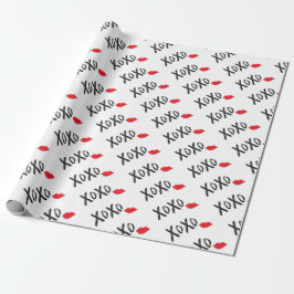 XoXo-Hugs-Kisses-met-Rode-Lips Cadeaupapier