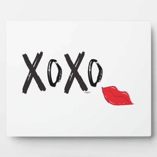 XoXo-Hugs-Kisses-met-Rode-Lips Fotoplaat (Voorkant)